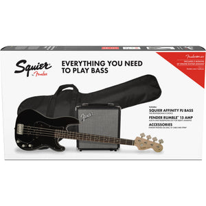 Squier Affinity Precision Bass PJ Pack - Black - Downtown Music Sydney